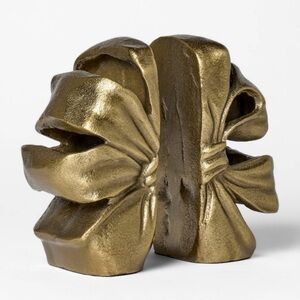 2pc Metal Bow Bookends Gold— Threshold with Studio McGee